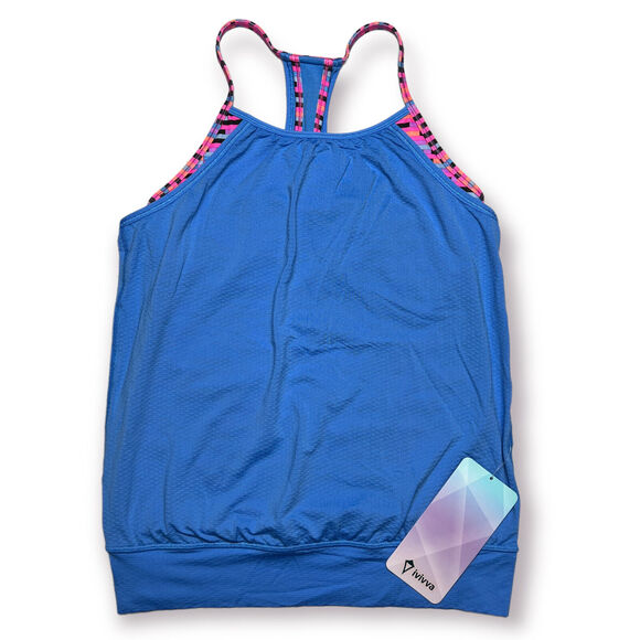 NWT Lululemon IVIVVA Girls 12 Double Dutch Layer Tank Blue Lightweight Top NEW - Picture 1 of 9
